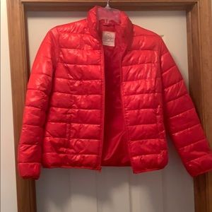 Women’s red puffer jacket